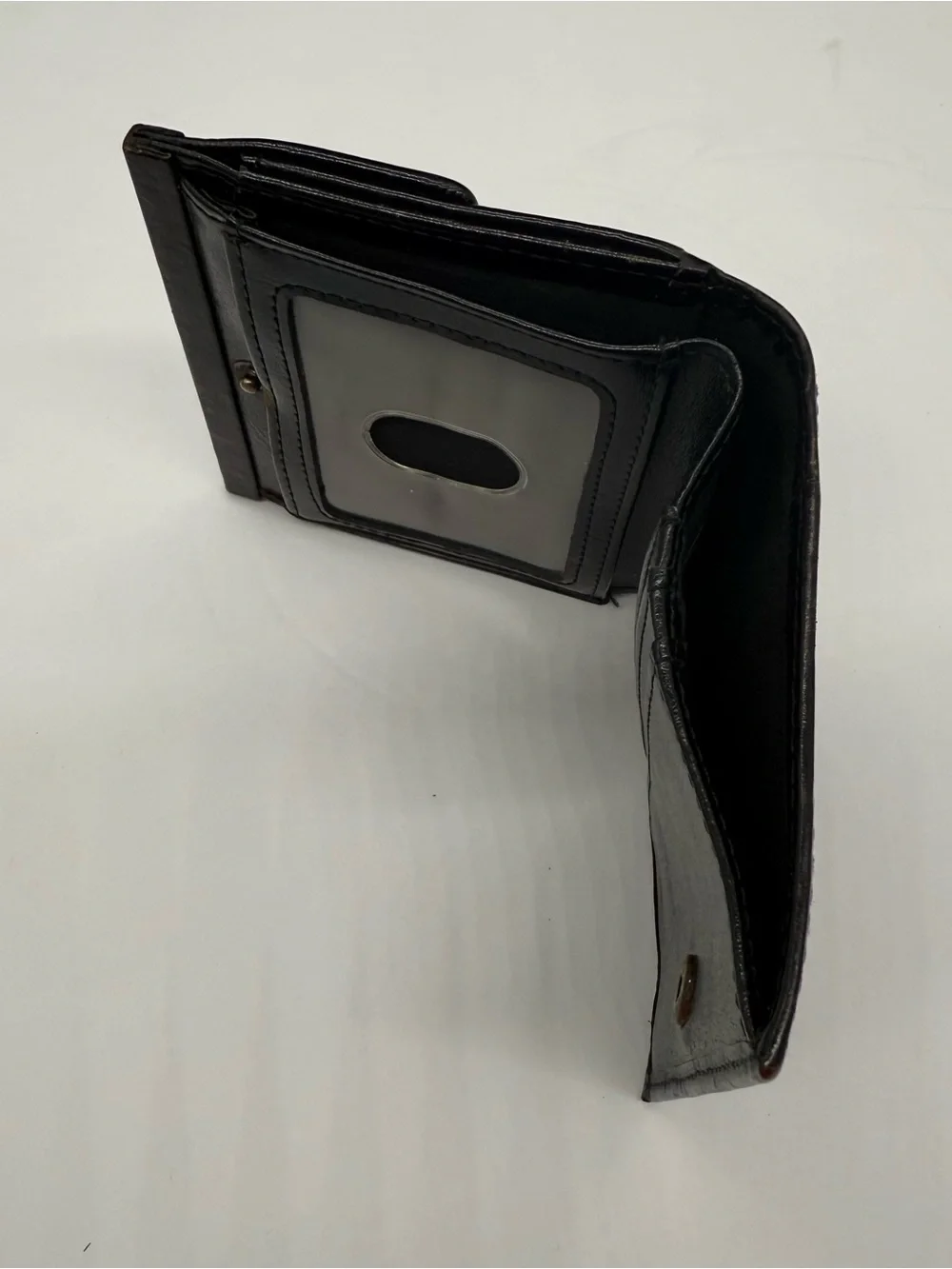 Unisex Vintage Banana Republic Black Leather Bifold Wallet